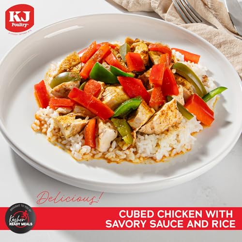 Image of KJ Poultry Kosher Ready Meals - Chicken Chow Mein, MRE Meat Meals Ready to Eat, Gluten Free, Halal, (1 Pack) Prepared Entree Fully Cooked, Shelf Stable Microwave Dinner Travel Military Camping