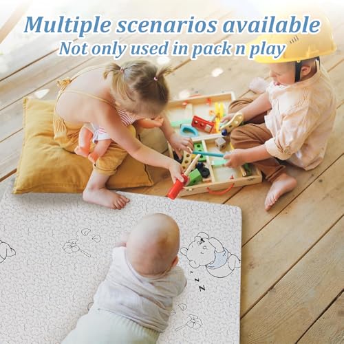 Image of Pack and Play Mattress, 38 inchx26 inch Dual-Sided Gel Memory Foam Pack N Play Mattresses Pad, Portable Mattress for Pack n Play with Breathable & Machine Washable Cover