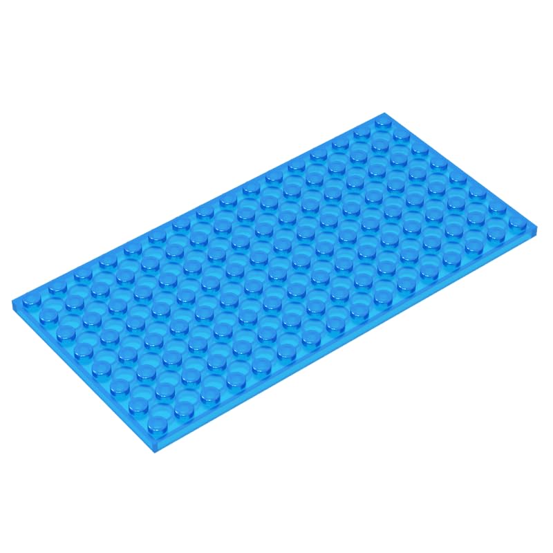 92438 Foundation Plate Plate 8x16 5Pieces GDS-529 Compatible with Lego Building Blocks Color:Trans-Dark Blue — image 1