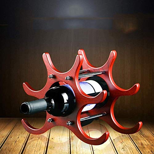 Soporte para 6 Botellas de Vino en MDF color Rojo miniatura 2