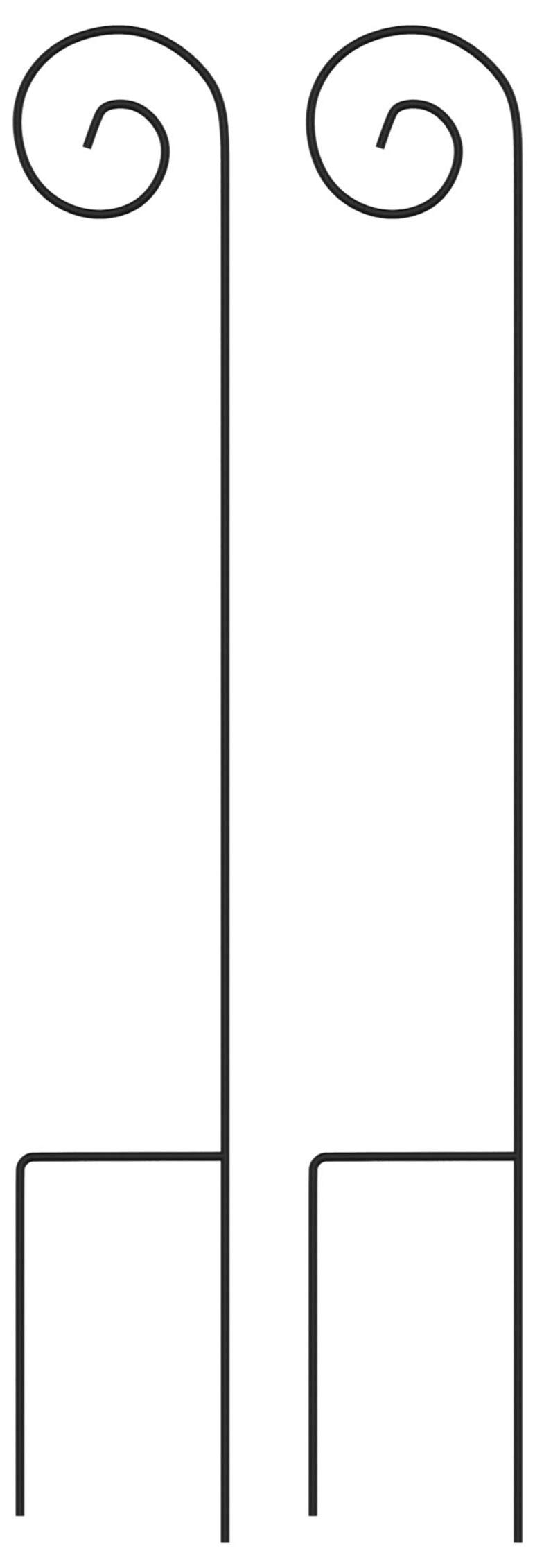 Pure Garden Set of 2 Shepherd Hooks - 48-Inch Metal Poles with Hooks for Hanging Baskets, Bird Feeders, and Lanterns on Lawns and in Planter Beds