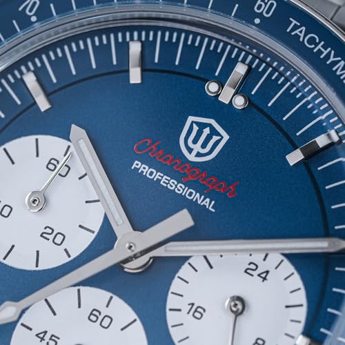 Image of watchdives WD1863 Men Chronograph Watch Japan VK63 Quartz Sports Watches 40mm Bubble Sapphire Crystal Wristwatch 100M Dive Watch