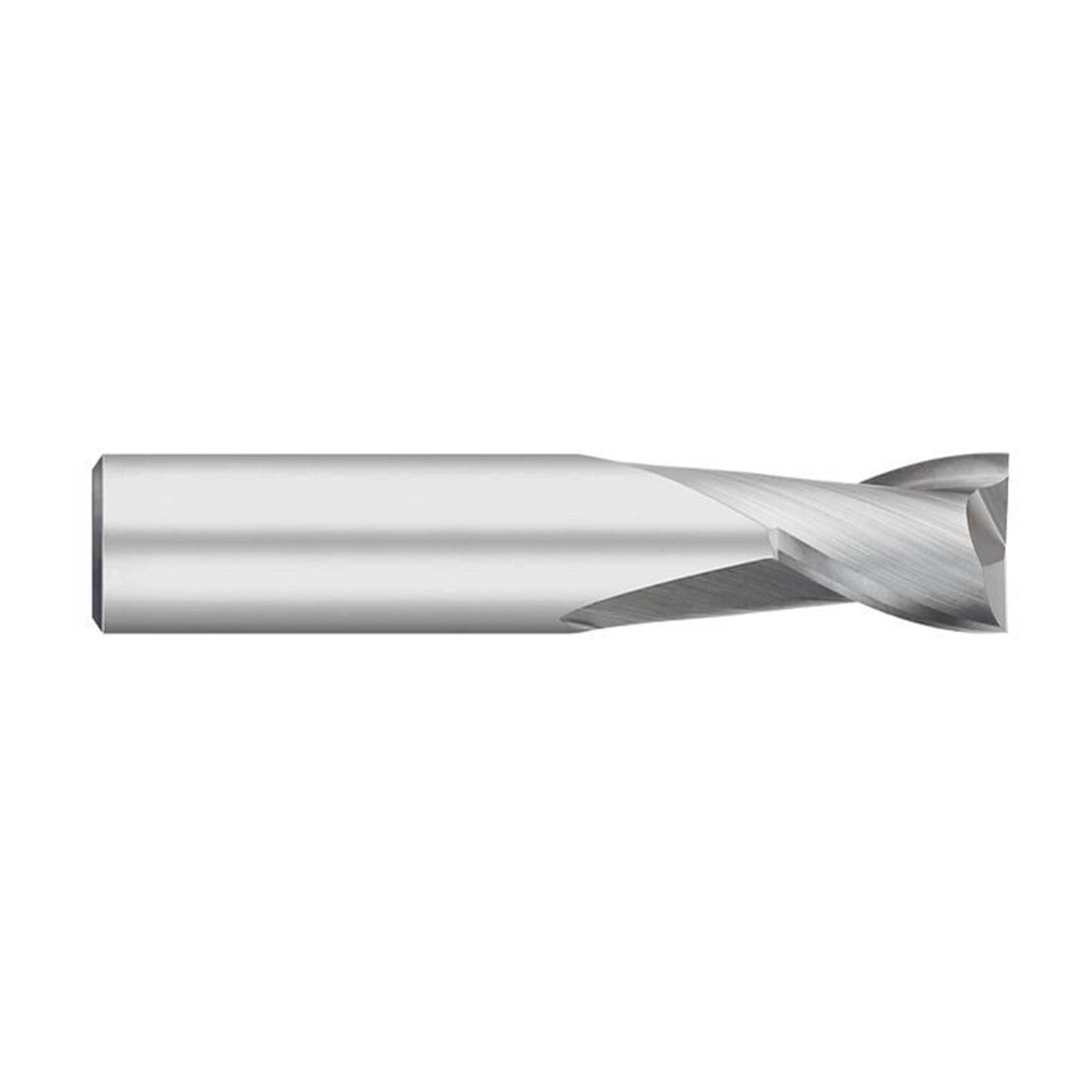 TC10224 Center Cutting Single End Square End Stub Length End Mill, 3/8 in Dia Cutter, 5/8 in Length of Cut, 2 Flutes, 3/8 in Dia Shank, 2 in OAL, Uncoated (Pack of 1)