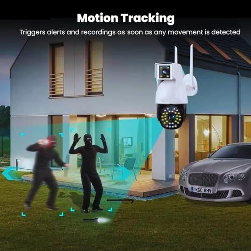 Image of DDLC 6MP 4G SIM Dual Lens Outdoor PTZ CCTV Camera | 360 Rotation | Color Night Vision | Smart Auto Tracking | Two-Way Audio | Wireless Security with V380 Pro App (4G Dual Lens PTZ)