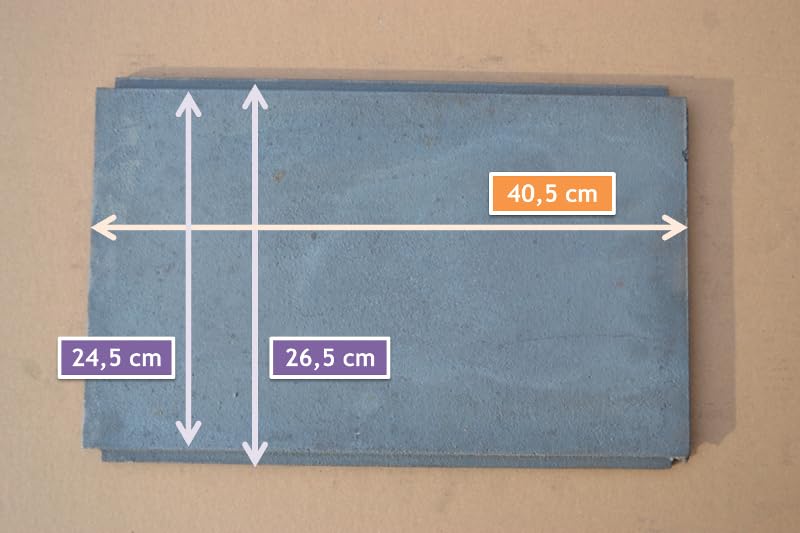 SEZAM Placa de hierro fundido para horno sin agujero, 40 x 24 cm, placa de carbón para chimenea, hierro fundido gris