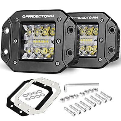 OFFROADTOWN Flush Mount LED Pods, 2pcs 5'' 78W Driving Lights Work Light Bar Super Bright Fog Off Road Lights for Truck UTV ATV SUV Boat 4x4 Car