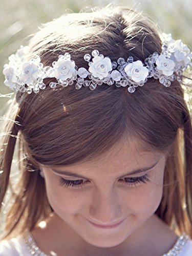 FXmimior Head Piece Flower Girl Wedding Crystal Rhinestones Headband Hair Accessories Headwear (2)