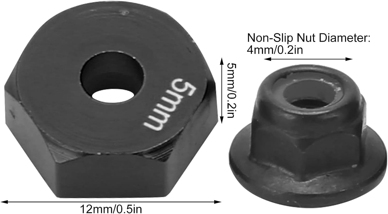 Adaptateur Hexagonal Roue RC 12mm – Lot 4 Avec Écrous, Boulons Et Clé Croisée – Pour Voiture 1/10, Alliage Alu
