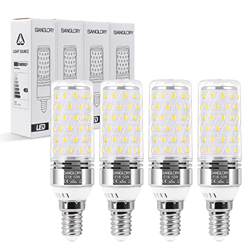 Bombillas Led E14 SanGlory Bombillas LED E14 12W, 1350LM Bombilla LED Maiz E14 6000K Blanco Frío, Pequeño Tornillo de Edison Bombillas LED...