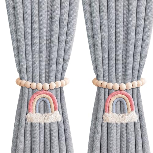 Gohytal Raffhalter für Vorhänge, 2 Stück Vorhang Raffhalter Regenbogen,...