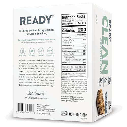 Image of Ready Protein Bars, Dark Chocolate Sea Salt, 15g Whey Protein, 12 Ct