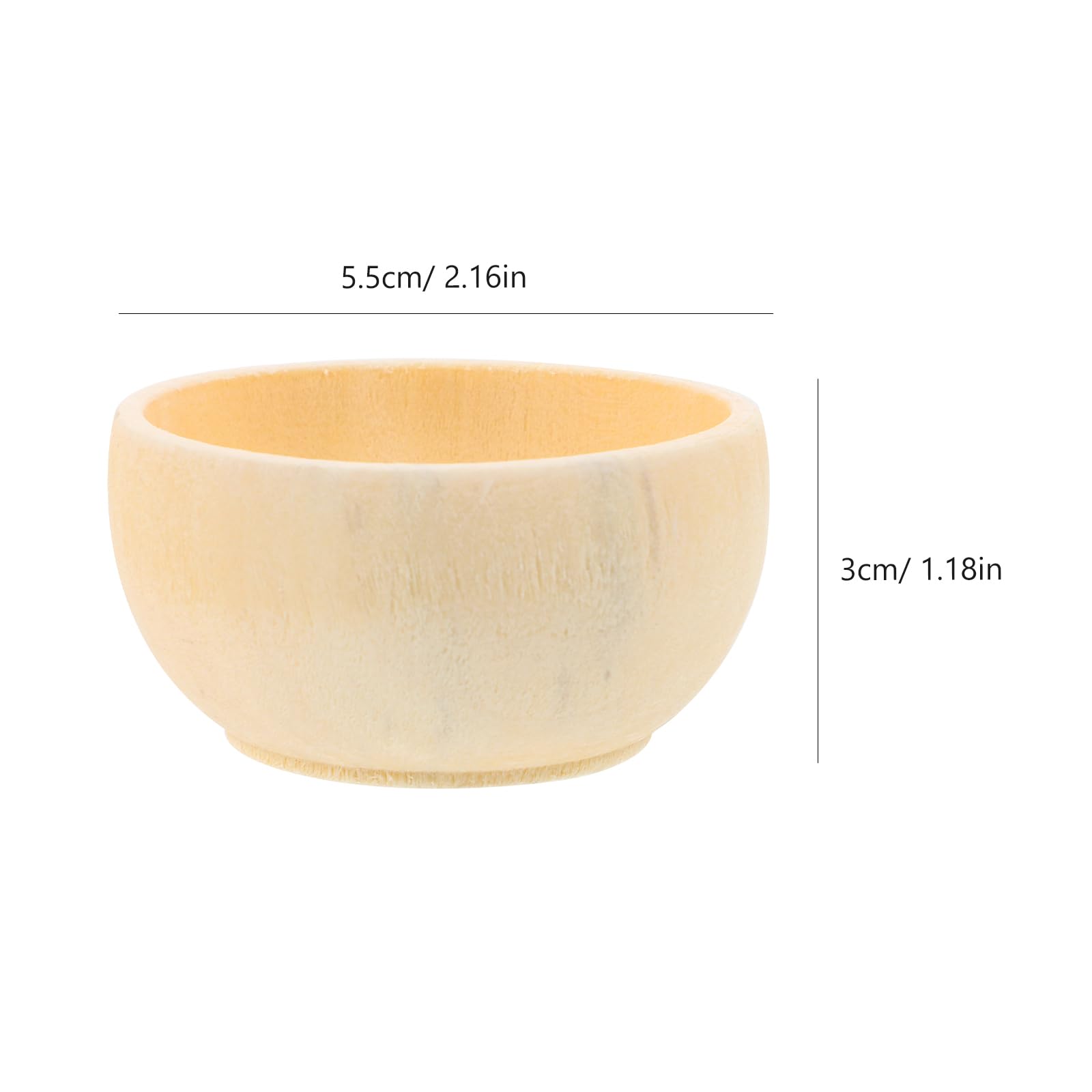 5 Pack Unfinished Wooden Pinch Bowls - 1.18 X 2.16 Inches, DIY Craft Bowls For Snacks, Spices, Or Decor