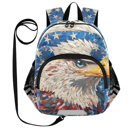 American Eagle Star Toddler Harness Backpack for Boys Girls 3-6 Years Kids Backpack with Anti Lost Safety Leash Child Leash Backpack for Travel Preschool Walking
