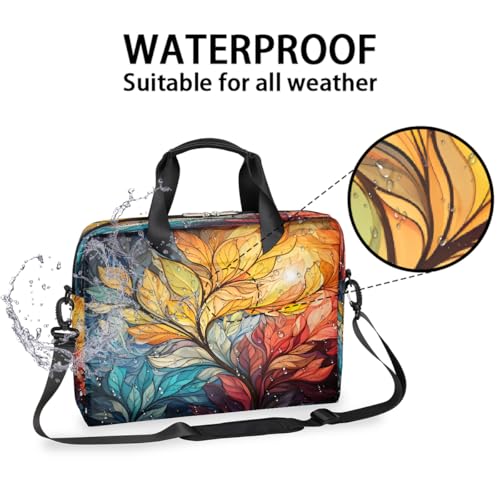 Bolso para laptop 15.6-16 pulgadas multicolor hojas árbol miniatura 3