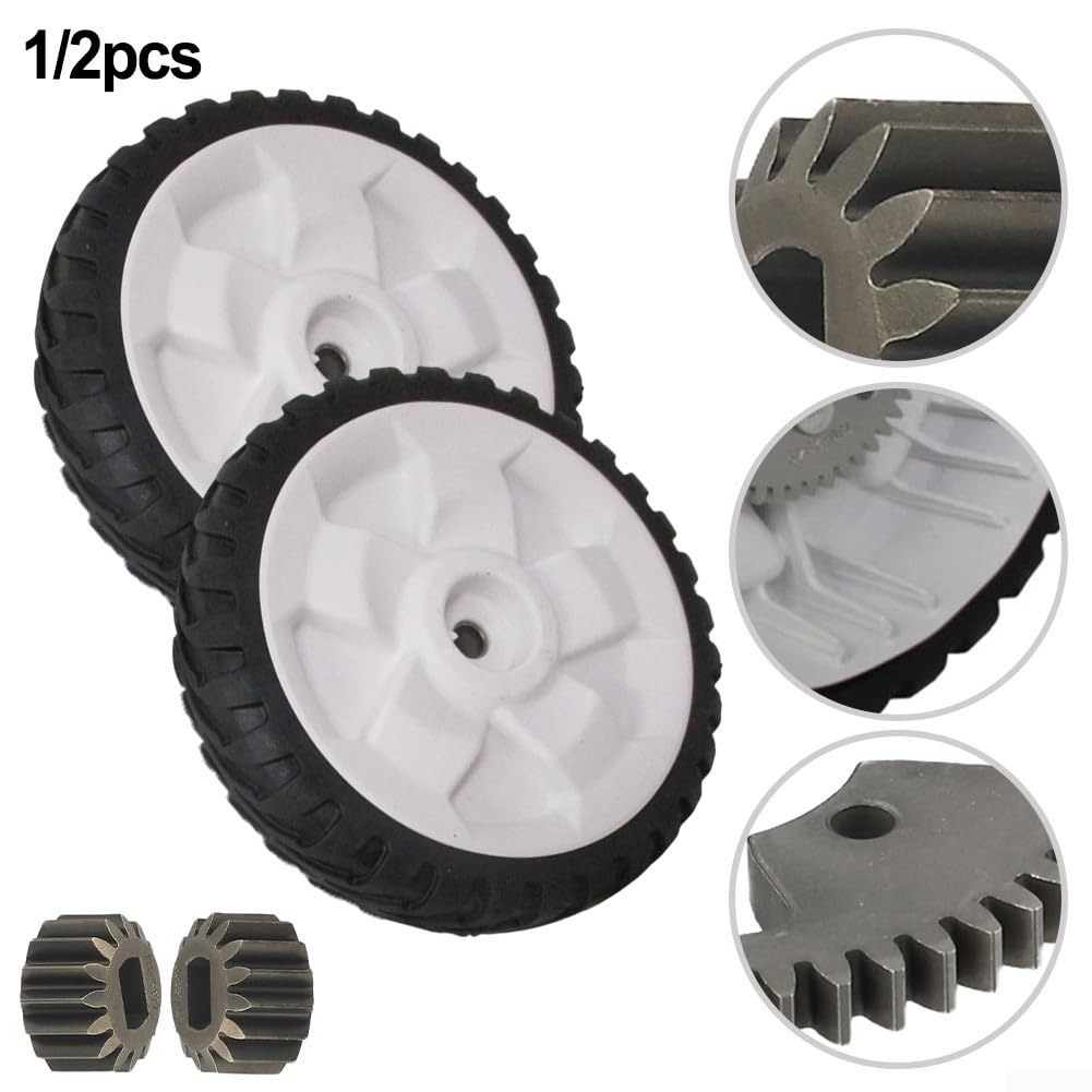 Rueda de cortacésped 137-4835 y kit de engranajes de piñón 131-5399 para piezas de repuesto de cubierta Toro, banda de rodadura suave de 5 pulgadas (2 piezas)