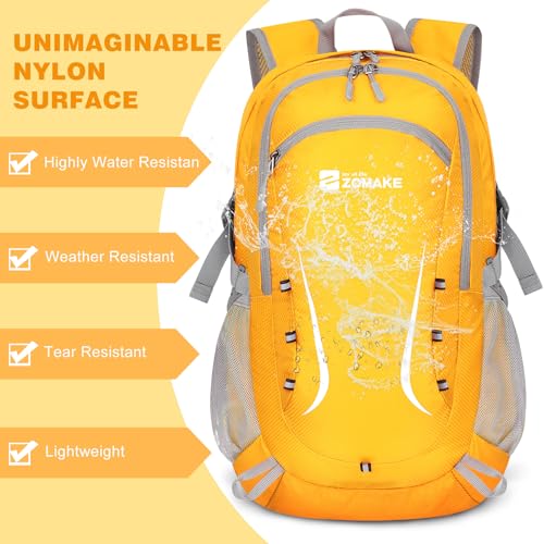 Image of ZOMAKE Lightweight Packable Backpack 35L, Foldable Backpacks Water Resistant Collapsible Light Daypack for Hiking(Yellow)