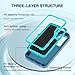 Casenplaza for Samsung Galaxy S24 FE 5G Case Heavy Duty Protective Shockproof Dropproof 3-Layer Full Body Protection [Without Screen Protector] Tough Rugged Case for Galaxy S24 FE,Turquoise