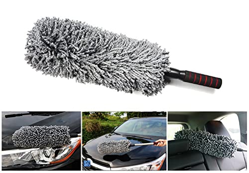 SKY-TOUCH Portable Dust Cleaning Microfiber Soft Car Duster Exterior and Interior Cleaning - Long, Unbreakable, and Retractable Handle