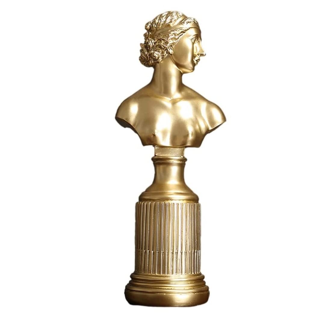 Ozdoby dekoracyjne, dekoracja wnętrz biust-złota żywica statua na biurko rzeźba rzemiosło dekoracja biurowa (36cm)