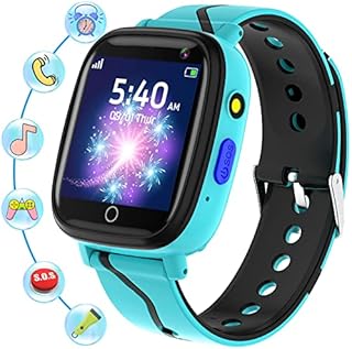 BAUISAN Smartwatch Kinder - Uhr Telefon für Jungen Mädchen mit Anruf, SOS, 14 Spiele, Musik, Kamera, Wecker, Taschenlampe, Kinderuhr Telefonieren Smart Watch Kids Geschenk (Blau)