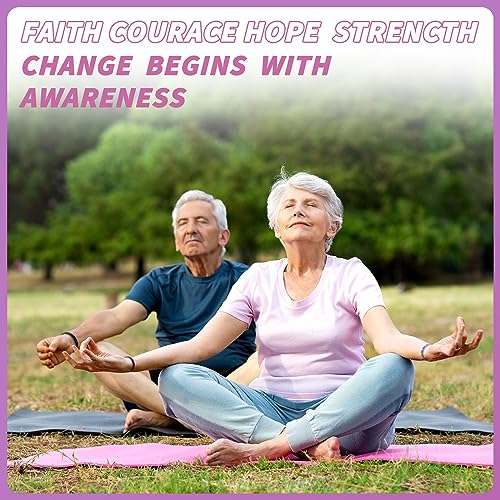 100 Pcs Domestic Violence Awareness Bracelets Bulk Pancreatic Cancer Epilepsy Purple Ribbon Bracelets Alzheimers Awareness Products Cancer Themed Rubber Wristbands for Charity Events4