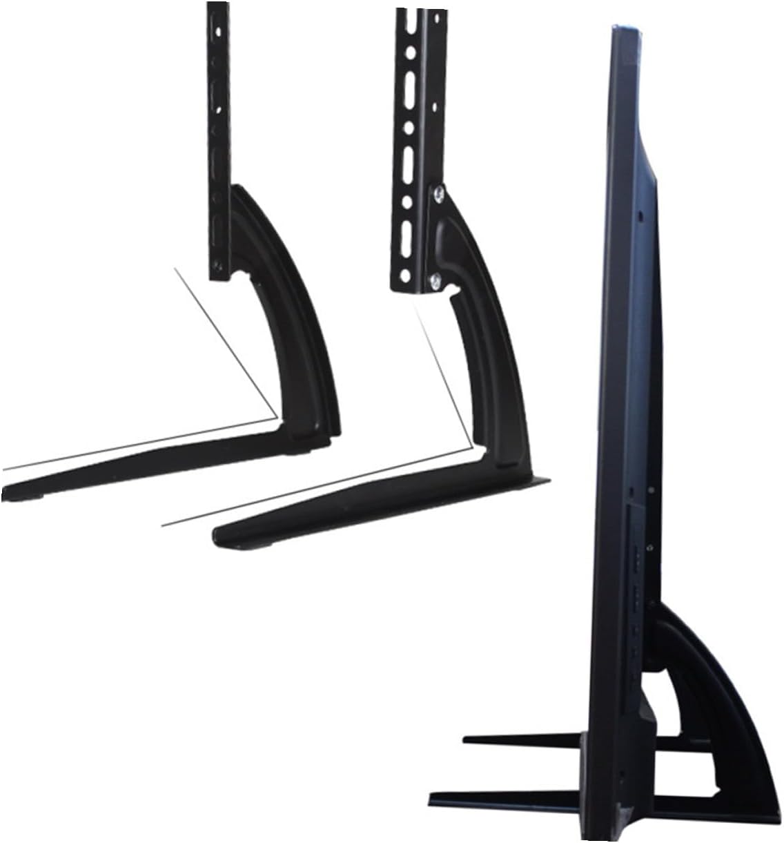 Metal Tv Stand Base for 32-65 Inch LCD Tvs with Sturdy Metal Frame Compatible with Flat Screen Displays for Home and Office Use