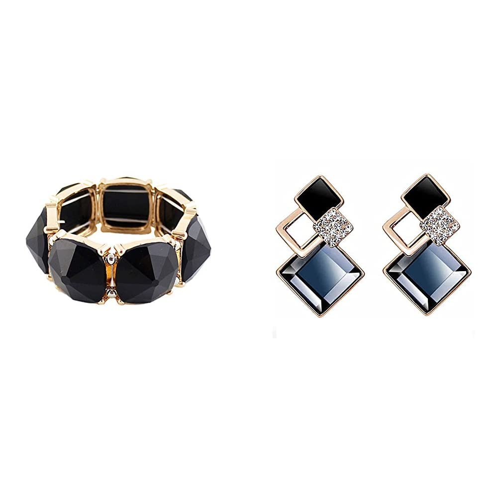 Shining Diva Fashion Black Stone Coff & Kadaa Bracelet For Girls & Women(4814B) & Copper Italian Designer Collection Drop Earrings For Women (Blue)(Rrsd9690Er) (B0B9XF3V7G) Amazon Price History, Amazon Price Tracker