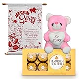 Saugat Traders Sorry Gift combo - Sorry Scroll Card with Chocolate & Teddy Bear - Gift for Girlfriend - Boyfriend - Apology Gifts For Husband - Wife - Friend