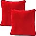 CelinaTex 2er Set Kissenbezug 50x50 cm Doppelpack Coral Fleece Kissenhülle, Dekokissen Bezug Sofakissenbezug Comfortable rot 5001339