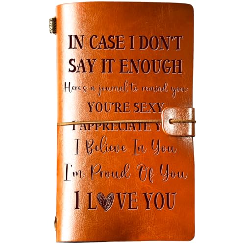 Etigifry Gifts for Her Him, Romantic I Love You Leather Journal, 140 Page Refillable Writing Journal, Anniversary Birthday Gifts for Her Him Girlfriend Boyfriend Wife Husband, Wedding Gift for Couple