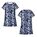 Ncpkcb Women'S Nightgown Short Sleeve Pajamas Dress Blue Snake Skin Texture Nightdress Fashion Sleepwear Nightshirt