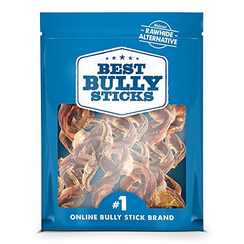 Best Bully Sticks All Natural 10-12 Inch Curly Bully Sticks Dogs - Highly Digestible, Limited Ingredient, Rawhide Alternative Dog Chew - Free Range Grass-Fed Beef Dog Treats - 12 Pack