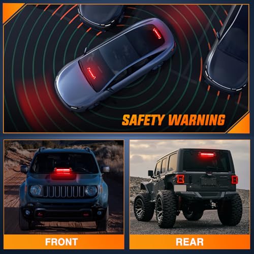 Image of Nilight 12LED Traffic Advisor Strobe Light Bar Red Hazard Safety | Emergency Warning Dash Front /Rear Windshield Flashing Lights for Cars Trucks Police Firefighter Plow Construction Vehicles