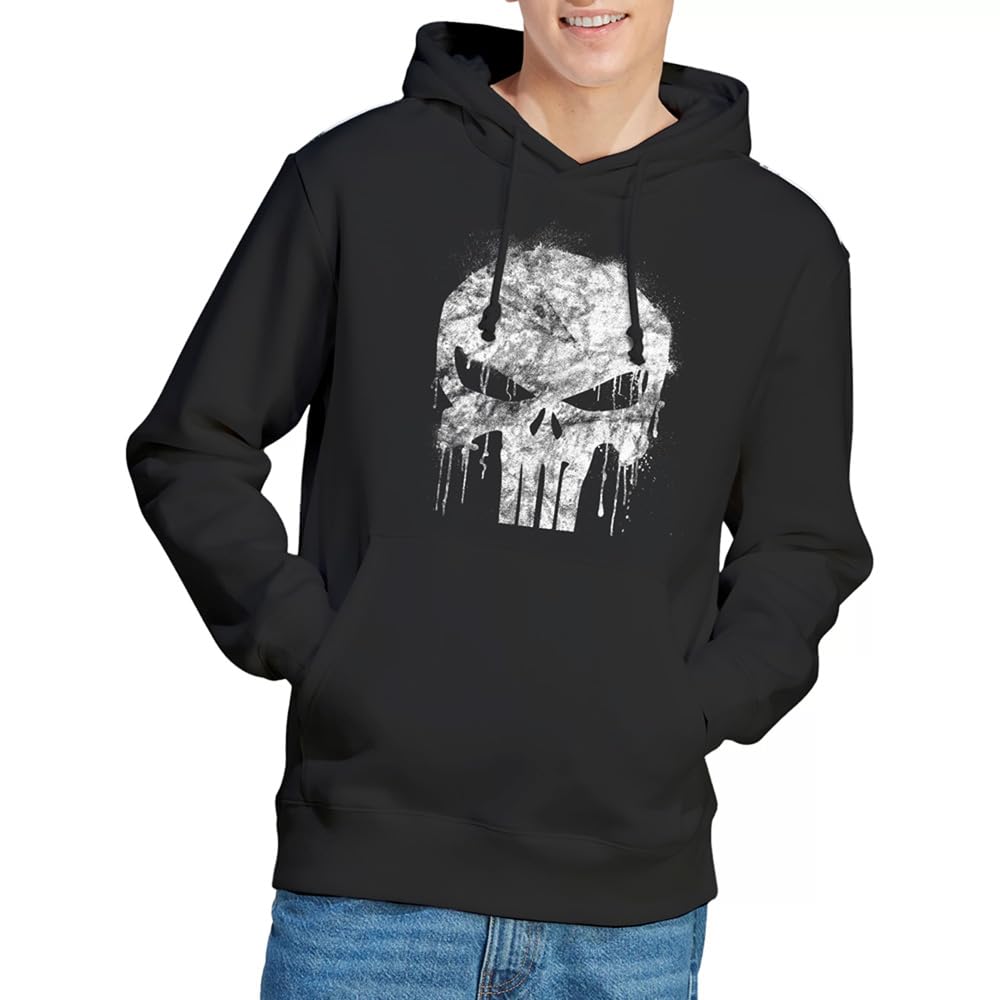 Marvel Punisher Skull Unisex Hoodie, Black, XX-Large