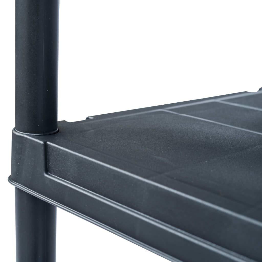 Scaffale portaoggetti nero, 200 kg, 80 x 40 x 138 cm, in plastica, per casa, ufficio, officina, per capannoni, magazzini