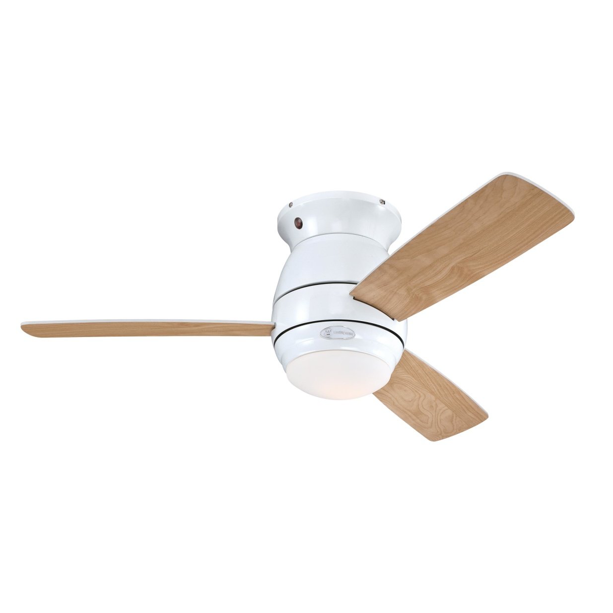 72180 Ventilatore da soffitto bianco per interni da 112 cm Halley, kit di luce con vetro smerigliato opale
