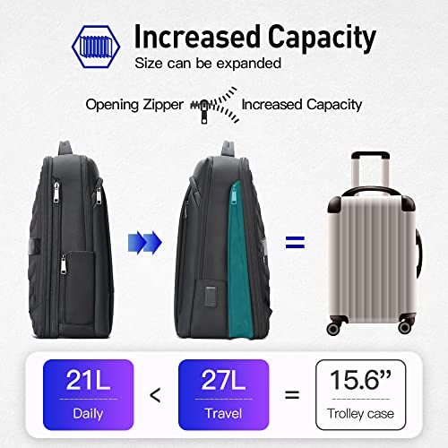 Bopai Travel Backpack For Men Business Laptop Backpack 15.6 Inch Smart Rucksack Anti Theft Backpack Large Capacity Multi-Function Backpack Office Black #TOP2