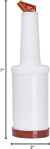 Miniatura 6 de (1-PC-1Qt) Brown Store N Pour - Recipientes para botellas con boquilla Flow-N-Stow Fruit Juice & Licor Bar Verter Botellas