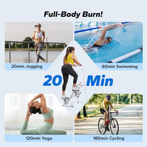 Image of MERACH Stair Stepper for Home Gym Exercise, New Version Stairmaster for Full-Body Workout, Compact Folding Stair Climber with Extended Step Range, Adjustable Handlebar /Pedal