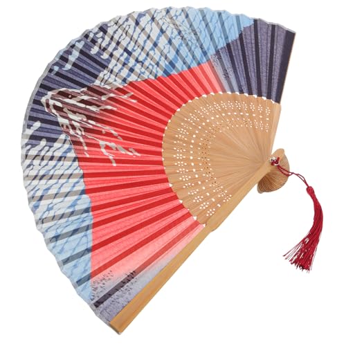 CTIRCHIU Abanico Plegable de Bambú y Seda Estilo Japonés Ligero y Portátil para Mujer, Adecuado para Bodas y Fiestas Diseño Vintage Elegante