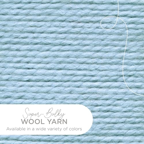 Image of Lion Brand Yarn Wool-Ease Thick & Quick Yarn, Soft and Bulky Yarn for Knitting, Crocheting, and Crafting, 1 Skein, Glacier | Super Bulky Wool Acrylic Blend Fiber for Soft Hats, Sweaters, Chunky Blankets, Yarn for Crochet, Knitting, Crafts, Weaving