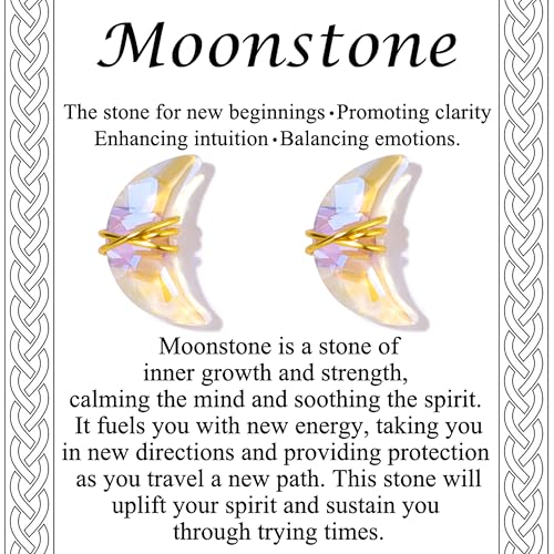 Moonstone Earrings New Beginnings Gifts for Women Graduation Divorce Retirement Farewell Gifts for Coworkers Inspirational Moonstone Jewelry