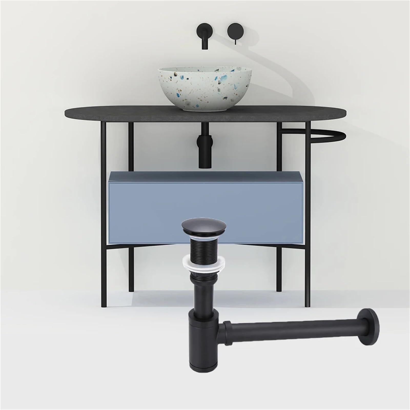 Beckenablauf Siphon Badezimmer Waschbecken Flasche Falle Moderne Pop Up Filter Fixture Stopper Set(Bottle trap)
