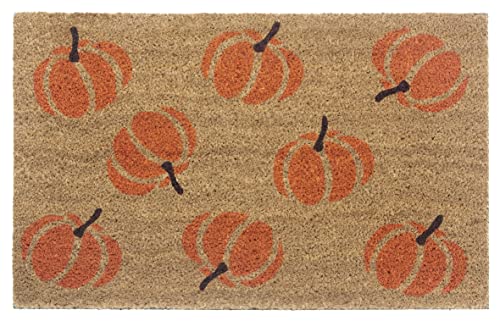 HANSE Home Mix Mats Kokos Fußmatte Halloween für Innen und Außen – Schmutzfangmatte Natur, Kokosmatte Outdoor Kürbis Orange, Wetterfest und rutschfest für Flur, Terrasse, Eingangsbereich – 45x75cm