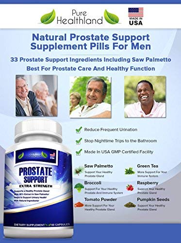 Stop Frequent Urination! Most Complete Super Prostate Health Support Pills Formula for Men with 33 Natural Ingredients Including 45% Saw Palmetto Extract. Best for Men's Urinary Health - 3 Bottles
