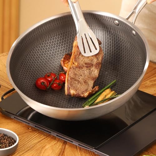 Wok con tapa, acero inoxidable antiadherente 13.4 pulgadas miniatura 2