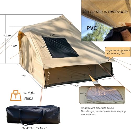Carpa Camping Familiar Impermeable Algodón 10 Personas miniatura 3