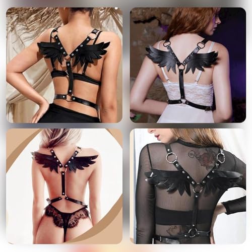 VKFOFEG Punk Harness Damen Leder Body Brust Harness