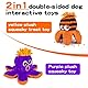 Leipple 2-in-1 doppelseitiges Quietschspielzeug für mittelgroße Hunde – Oktopus, interaktives Puzzle und Futtersuchungsinstinkt-Trainingsspielzeug