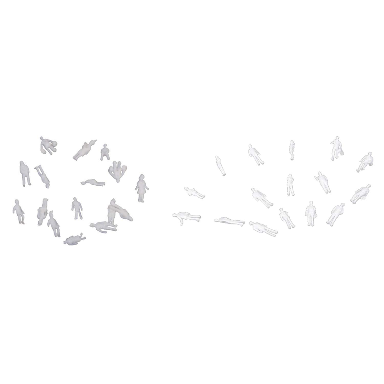 200 pezzi Modello Persone: 100Pcs Scala 1:200 & 100Pcs Scala 1:100 Modello Persone Non Verniciato Treno Figure